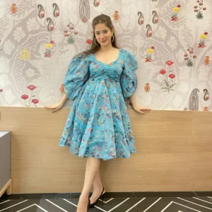kasturi blue floral dress