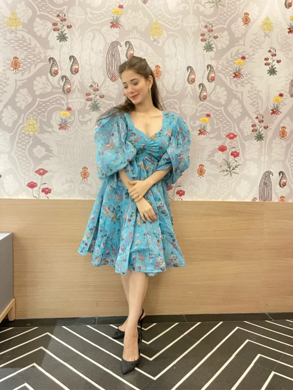 kasturi blue floral dress - Image 4