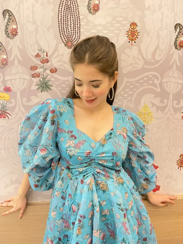 kasturi blue floral dress - Image 5