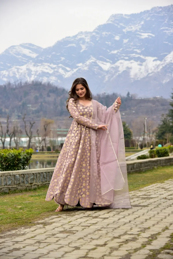 armina pastel chanderi maxi set - Image 2