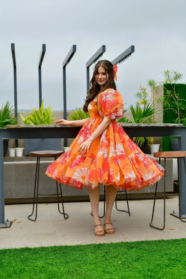 Layla organza printed dress - Image 4