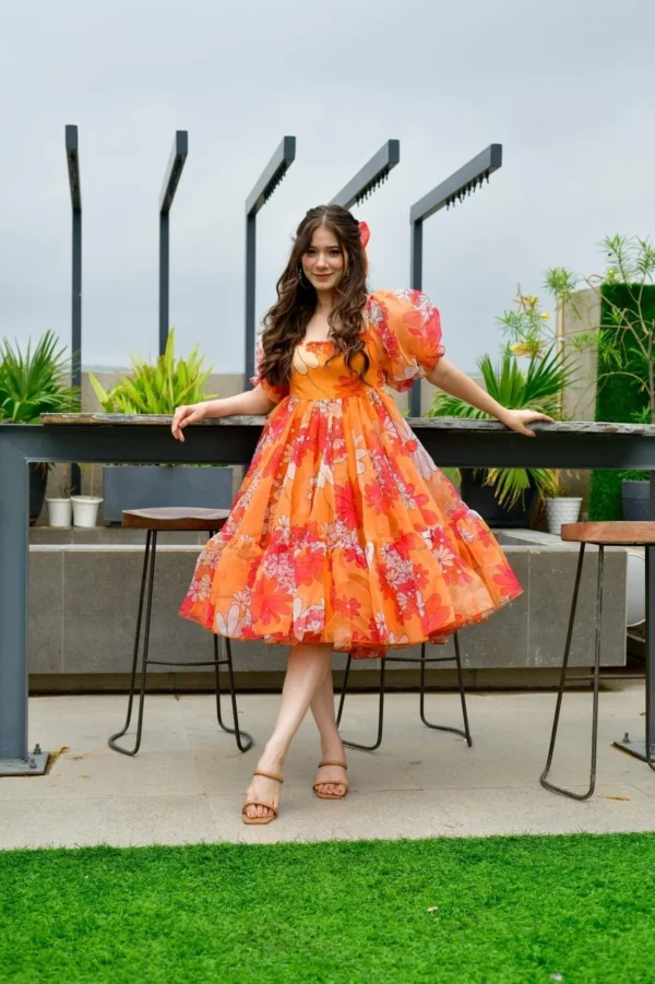 Layla organza printed dress - Image 5