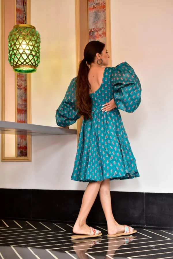 kyrstle green chanderi dress - Image 3