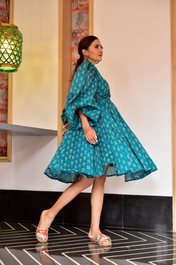 kyrstle green chanderi dress - Image 4