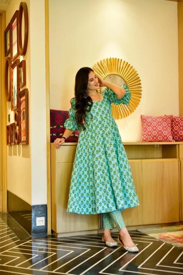 Aradhya sea green suit set - Image 4