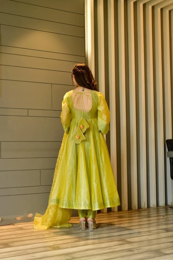 light green chanderi suit set - Image 4