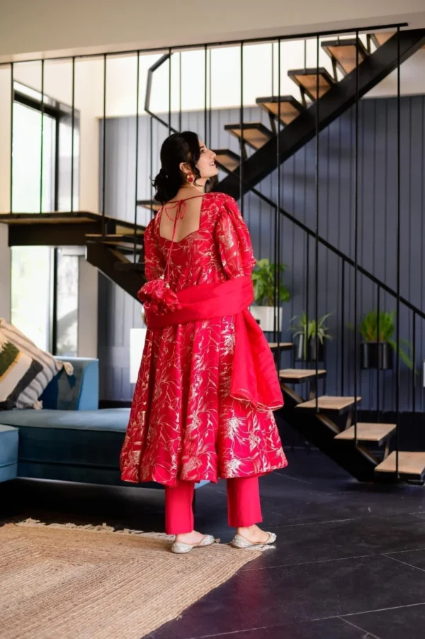magenta pink organza suit set - Image 4