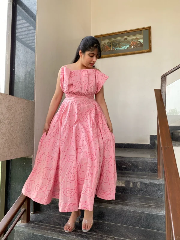 baby pink knee length maxi - Image 3