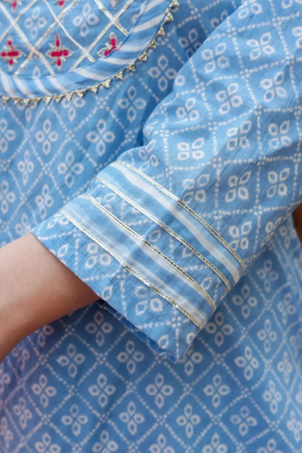 Powder Blue Breathable Relaxing Fit Cotton Suit (3 piece) - Image 2