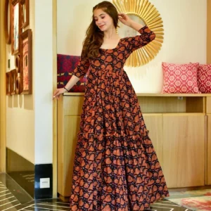 Aurelia black floral dress