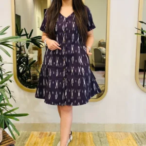 AUBERGINE IKAT SHIRT DRESS