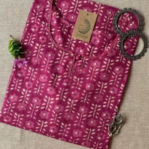 Bagru Hand block printed Laced Cotton Kurta - Big Size