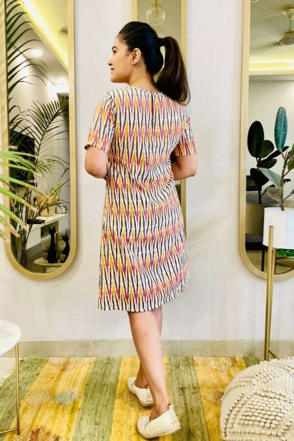 MULTI-COLOR IKAT SHIFT DRESS - Image 4