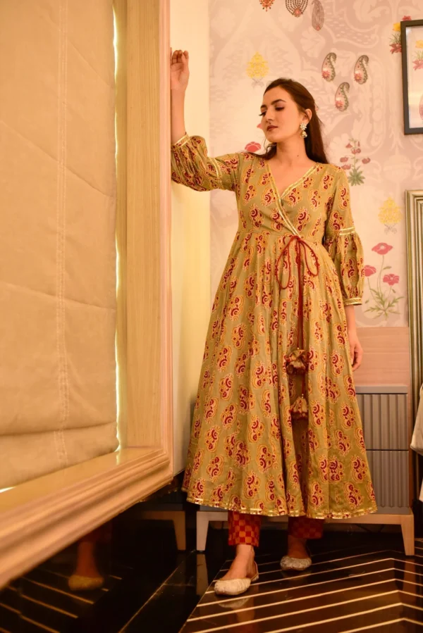 melina beige cotton suit set - Image 3