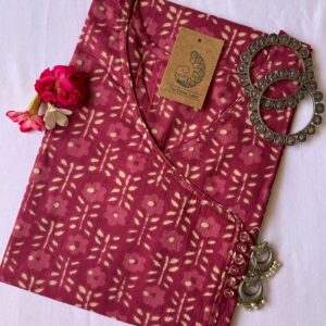Bagru Hand block printed Angrakha Cotton Kurta