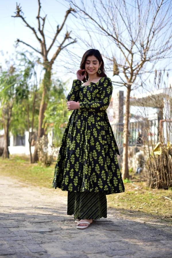 moonless black cotton suit set - Image 2