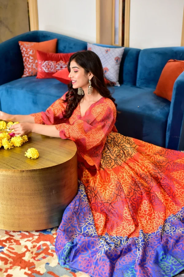 multicolor pearl chanderi maxi - Image 3