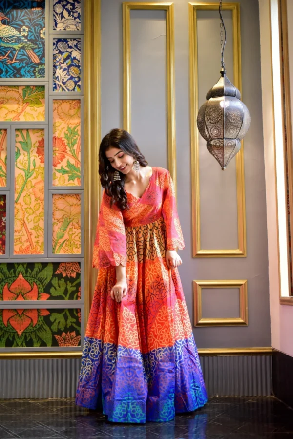 multicolor pearl chanderi maxi - Image 5