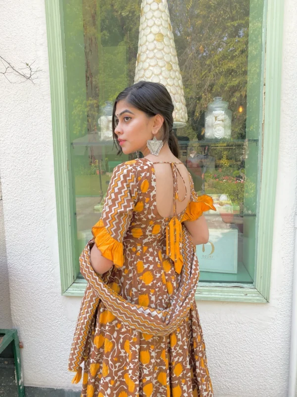 mustard brown cotton suit set - Image 5