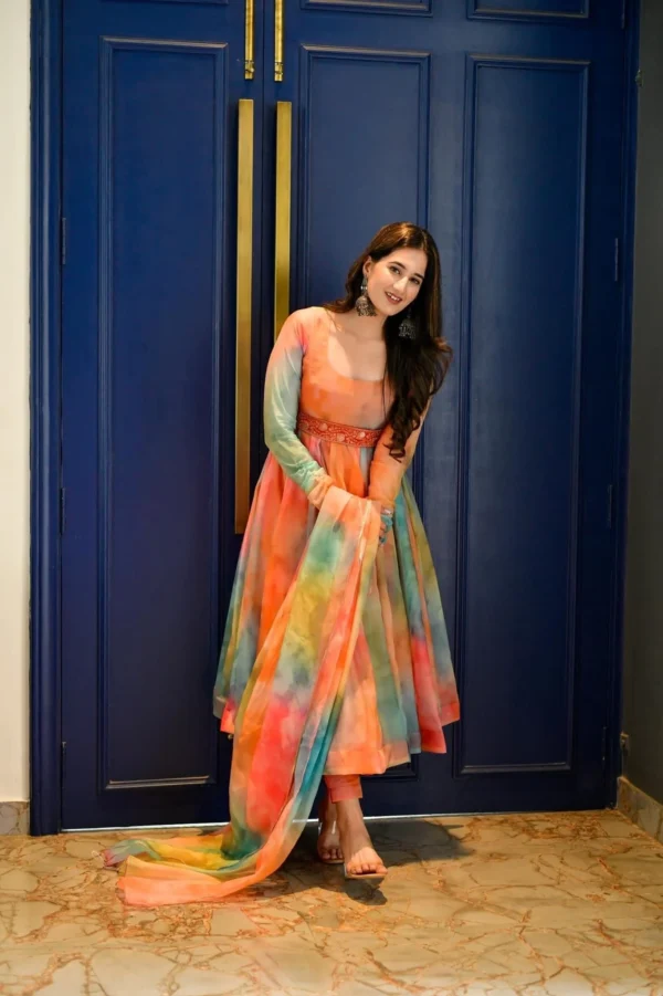 multicolor organza suit set - Image 2