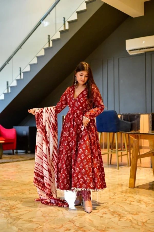 Berry cotton suit set - Image 4