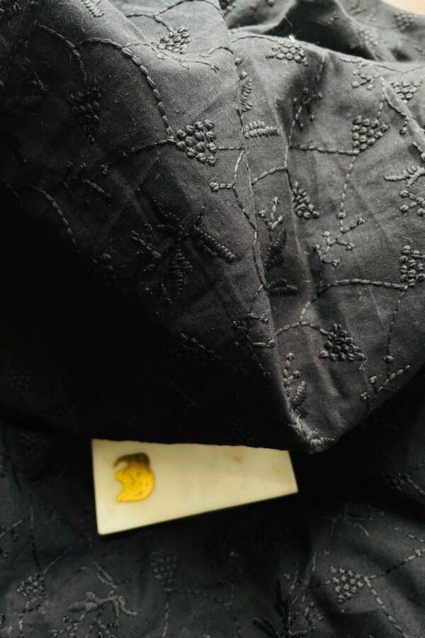 BLACK EMBROIDERED ANARKALI MAXI DRESS - Image 2