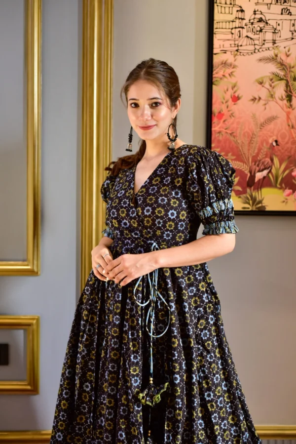 black herbal cotton suit set - Image 2