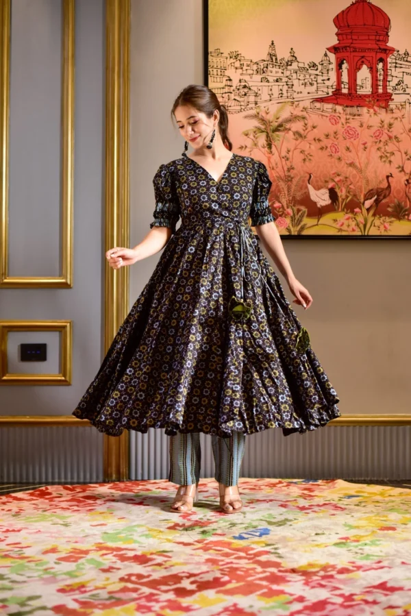 black herbal cotton suit set - Image 4