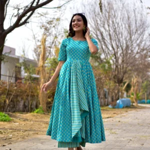 blue blossom kurta palazzo