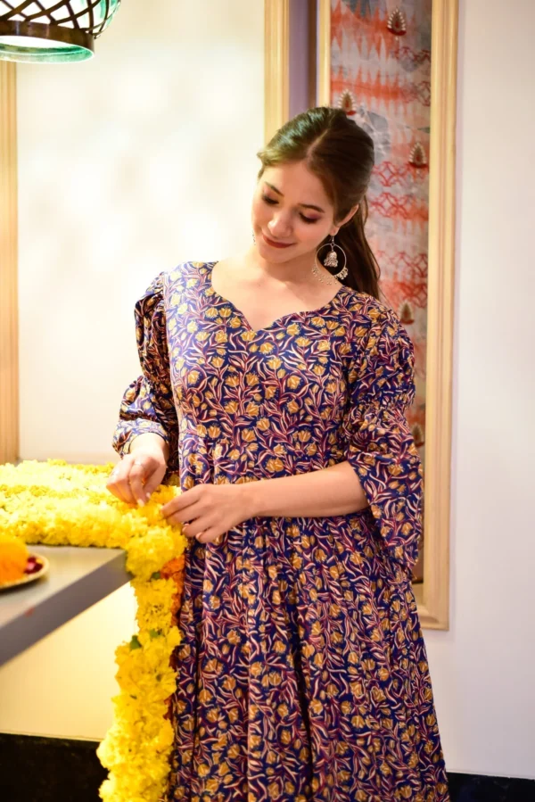 blue burst floral suit set - Image 2