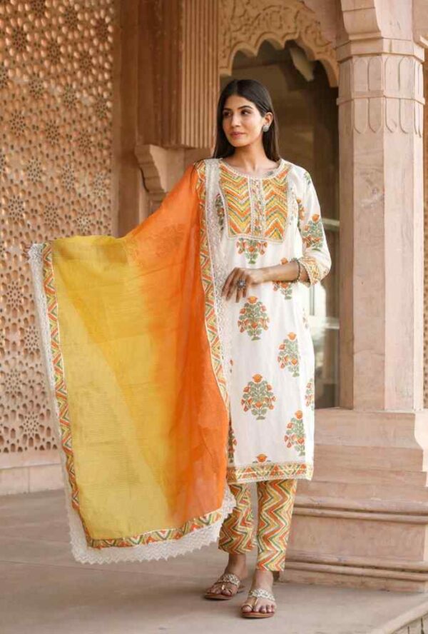 Satrangi Re Cotton Suit (3 piece) - Image 3