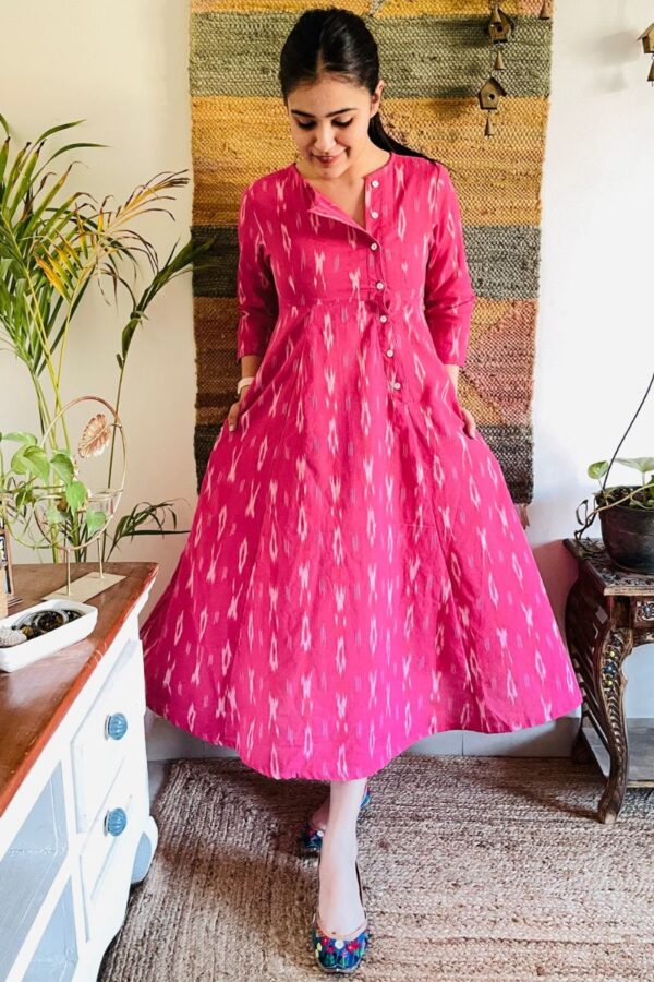 BOUGAINVILLEA IKAT ANGRAKHA DRESS - Image 3