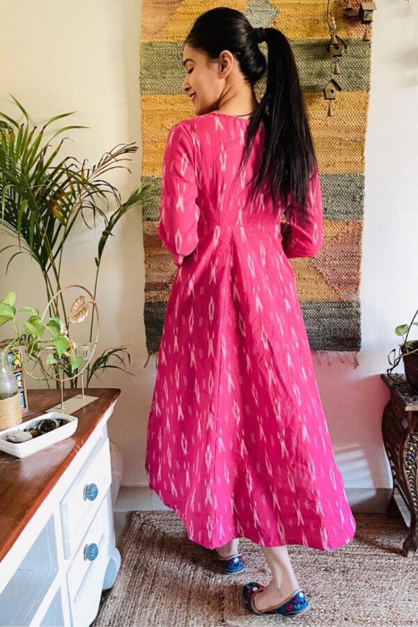 BOUGAINVILLEA IKAT ANGRAKHA DRESS - Image 4