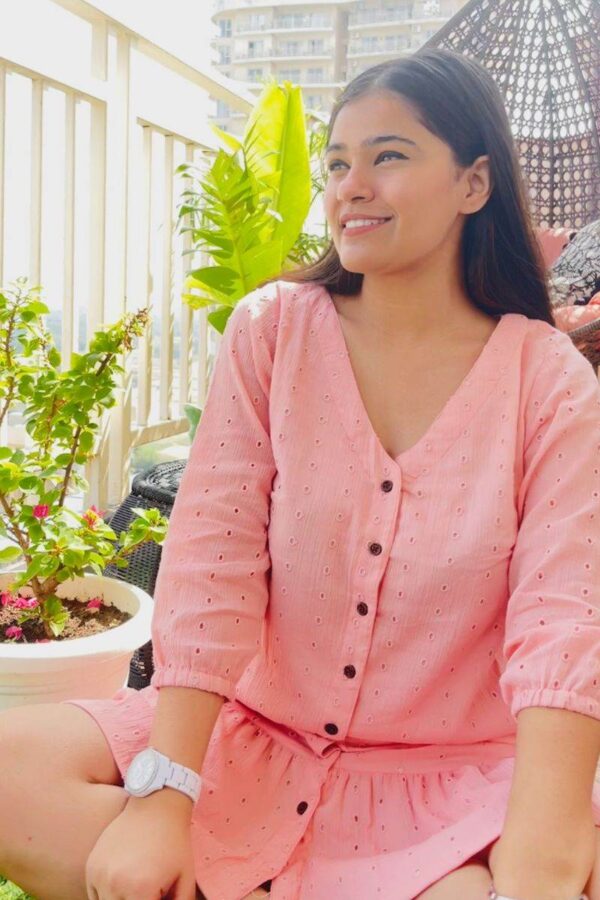 BLUSH SCHIFFLI SHIRT DRESS - Image 3
