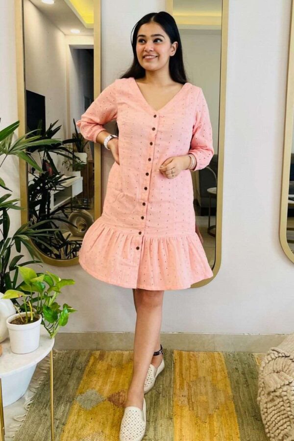 BLUSH SCHIFFLI SHIRT DRESS - Image 5