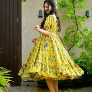 daisy yellow cotton dress