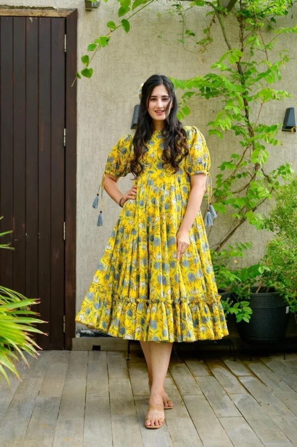 daisy yellow cotton dress - Image 2