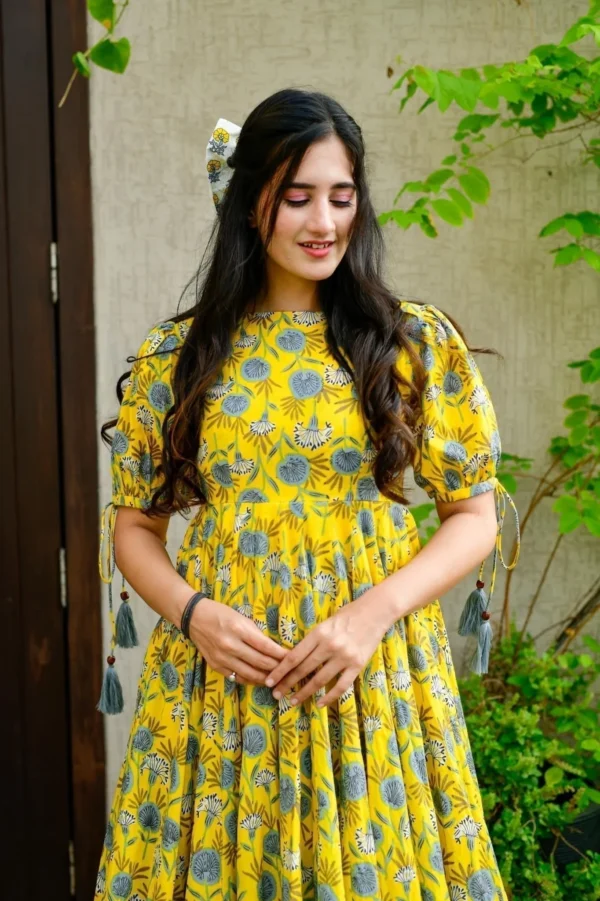 daisy yellow cotton dress - Image 5