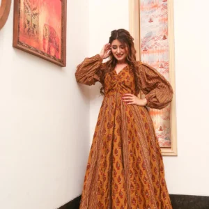 Dalia mustard cotton dress