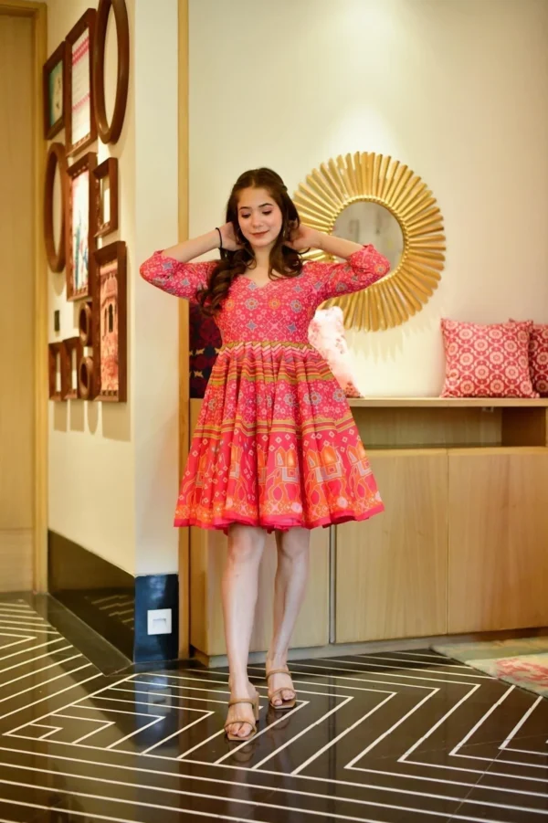 delicate pink chanderi dress