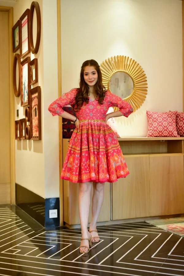 delicate pink chanderi dress - Image 2