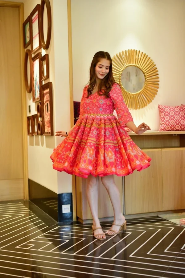 delicate pink chanderi dress - Image 3