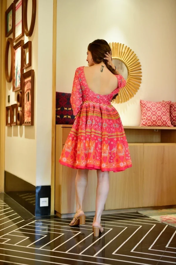 delicate pink chanderi dress - Image 4