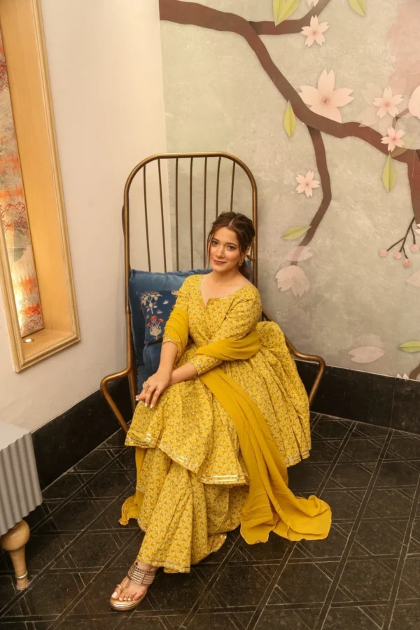 Della yellow kurta sharara set - Image 2