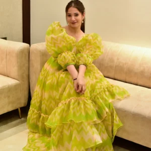 Elsa green organza dress
