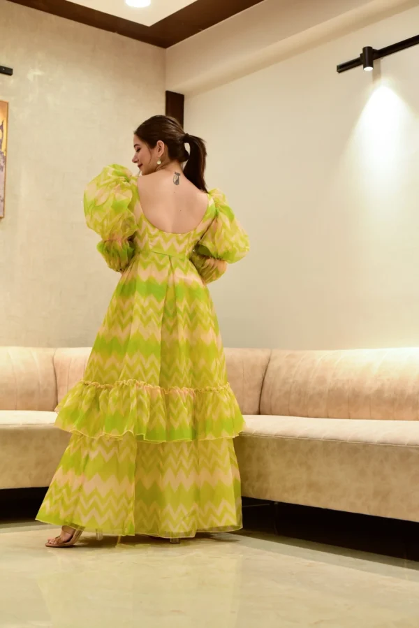 Elsa green organza dress - Image 3
