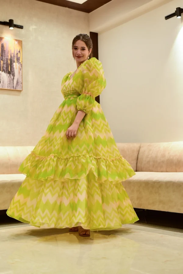 Elsa green organza dress - Image 4