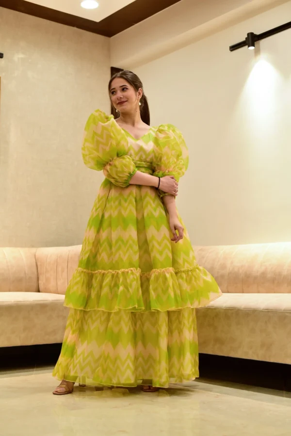 Elsa green organza dress - Image 5