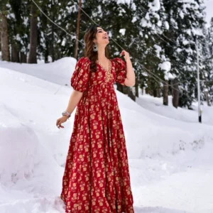 dhrishti red cotton dress