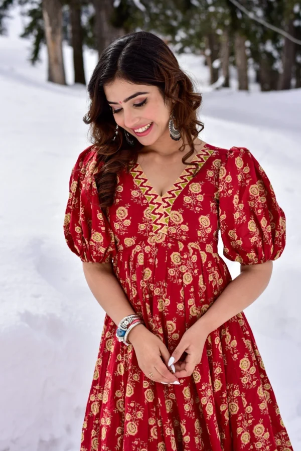 dhrishti red cotton dress - Image 2